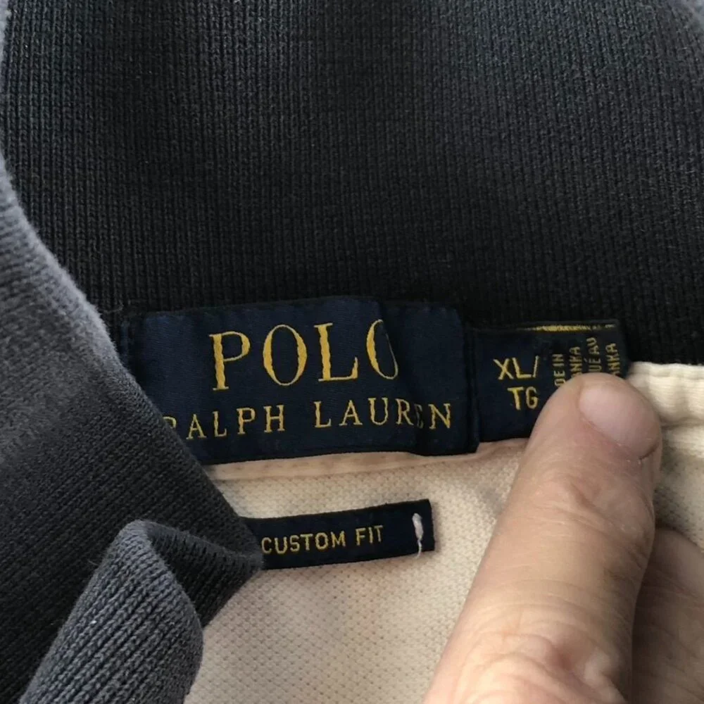 Polo Ralph Lauren Mens Polo Shirt XL White Embroidered USA Custom Fit Casual Top